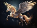 isolated fantasy horse with wings Made With Generative AI illustration