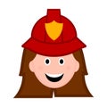 Isolated female firefighter avatar