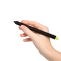 Isolated female hand with pencil Royalty Free Stock Photo