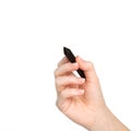 Isolated female hand with pencil Royalty Free Stock Photo