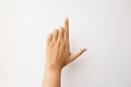 isolated female hand touching or pointing to something Royalty Free Stock Photo