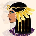 Isolated female pharaoh avatar old egypt icon Vector