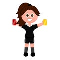 Isolated female soccer referee