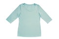 Isolated female T-shirt has light minty color
