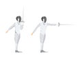 Isolated fencing athlete.