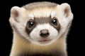 Isolated Ferret Close-Up on Transparent Background, Generative Ai