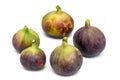Isolated figs. One and a half fresh fig fruits isolated on white background 2 Royalty Free Stock Photo