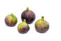 Isolated figs. One and a half fresh fig fruits isolated on white background Royalty Free Stock Photo
