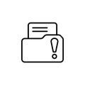 File folder icon with an exclamation sign Royalty Free Stock Photo