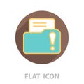 File folder icon with an exclamation sign Royalty Free Stock Photo
