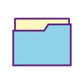 Isolated file line and fill style iconvector design