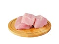 Isolated fillet of raw turkey on a wooden chopping Board, side v