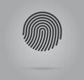 Isolated fingerprint without breaks in line. Vector icon