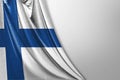 Isolated Finland Flag waving, 3D Realistic Finland Flag Rendered