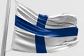 Isolated Finland Flag waving, 3D Realistic Finland Flag Rendered