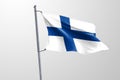 Isolated Finland Flag waving, 3D Realistic Finland Flag Rendered