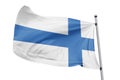 Isolated Finland Flag waving, 3D Realistic Finland Flag Rendered