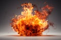 Isolated fire flame on white background Royalty Free Stock Photo