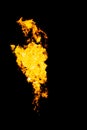 Isolated fire tongue, flame texture