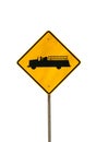 Isolated fire truck sign