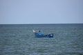 Isolated fishing boat in sea