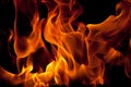 Isolated flame on black Royalty Free Stock Photo