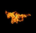 Isolated flames on a black background