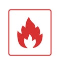 Isolated flammable icon. Concept of labels and packaging.