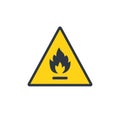 Isolated Flammable Material Warning Sign. Vector Illustration.