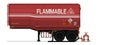 Isolated flammable semi trailer with pipe on white background