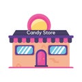 Isolated flat colored canty store building icon Royalty Free Stock Photo