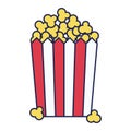 Isolated flat design popcorn icon Vector Royalty Free Stock Photo