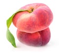 Isolated flat peaches Royalty Free Stock Photo