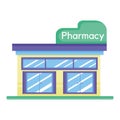 Isolated flat pharmacy store icon