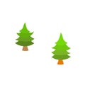 Isolated flat pine tree logo set Royalty Free Stock Photo