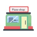 Isolated flat pizza shop icon Royalty Free Stock Photo