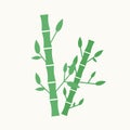 Isolated flat simple green bamboo element silhouette Royalty Free Stock Photo