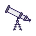 Isolated flat telescope icon school supply icon Royalty Free Stock Photo