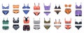 isolated flat vector set of various lingerie. Royalty Free Stock Photo
