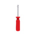 Isolated Flathead Screwdriver Illustration with Red Handle for Repair and Maintenance Royalty Free Stock Photo
