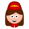 Isolated flight attendant avatar cartoon