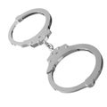 Isolated Floating Handcuffs on a Seamless Light Background