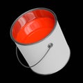 Isolated Floating Open Paint Can on a Black background Royalty Free Stock Photo