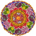 Isolated floral love mandala