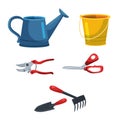 Isolated florist tool and garden accessory set