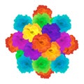 Isolated Flowes Collage Ornament