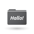 Isolated folder signal with the text Hello! in the German langu