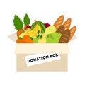 Food donation box. Royalty Free Stock Photo