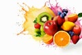 hookah ice citrus juice apple food orange smoke fruit background grape. Generative AI. Royalty Free Stock Photo