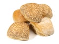 Mixed Organic Buns on white Background - Isolated Royalty Free Stock Photo
